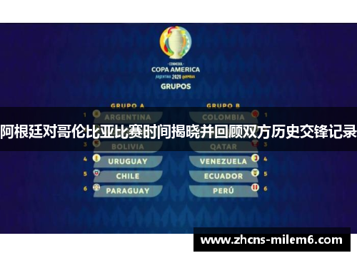 阿根廷对哥伦比亚比赛时间揭晓并回顾双方历史交锋记录